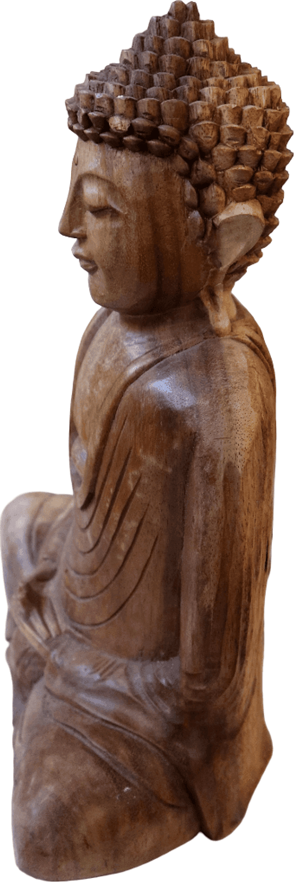 🧘 Buddha in legno di Suar – Dhyana Mudra – 32 cm - 8