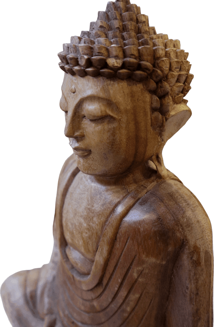 🧘 Buddha in legno di Suar – Dhyana Mudra – 32 cm - 9