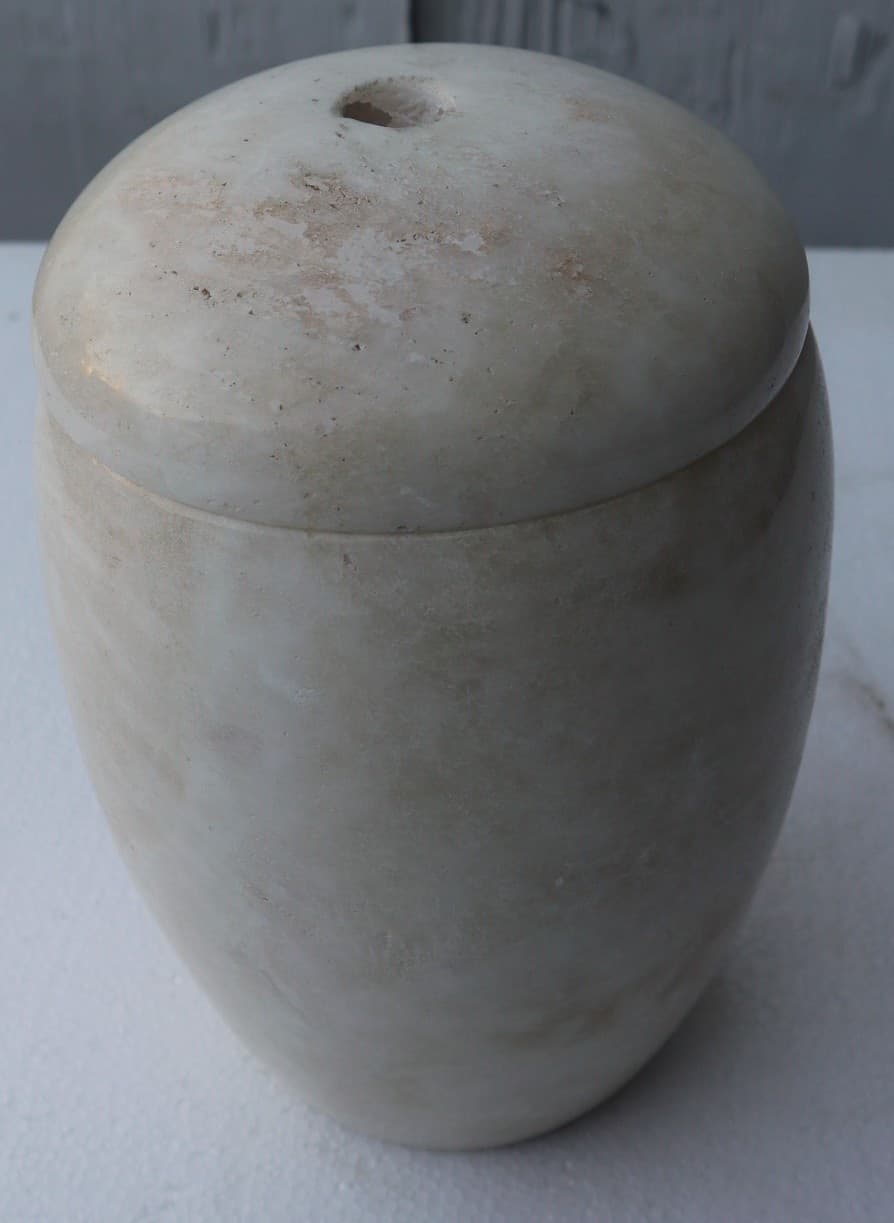 Porta scopino in onice anfora vaso chiaro e marrone cm 25hx13 N ° F - 2