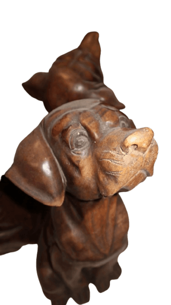Tavolino da Fumo in Teak con Base Intagliata – Tre Cani  – Ø60 cm – Artigianato Indonesiano - 6
