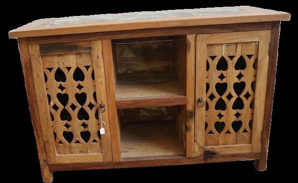 Mobile in legno di recupero da imbarcazioni indonesiane – 120x45x80h – Stile etnico e artigianale unico - 2