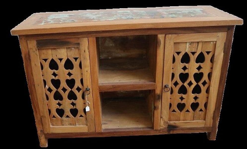 Mobile in legno di recupero da imbarcazioni indonesiane – 120x45x80h – Stile etnico e artigianale unico - 3