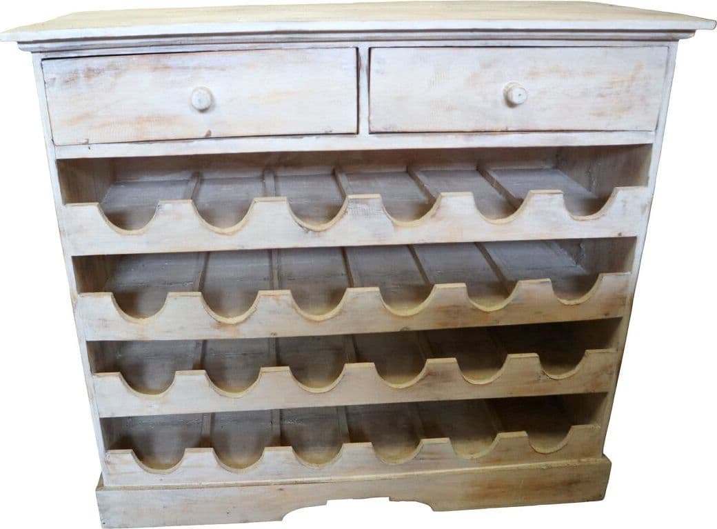 Porta Bottiglie in Legno di Albesia 134x39x125h – Artigianale Indonesia - 2