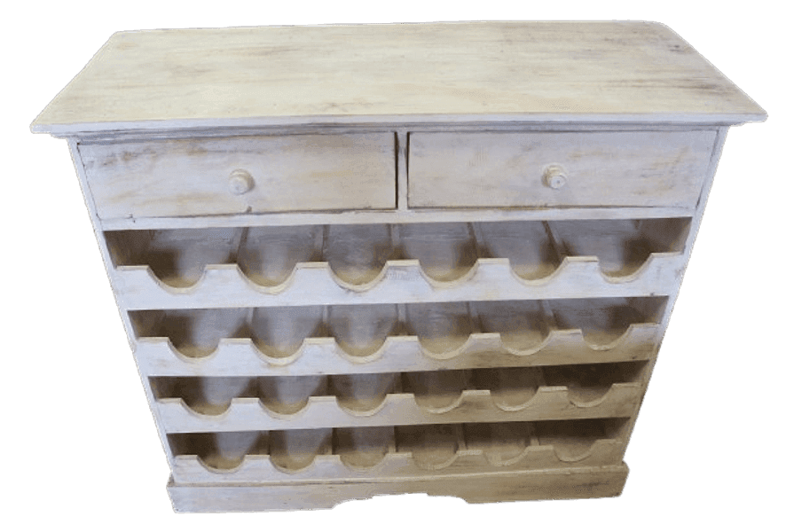 Porta Bottiglie in Legno di Albesia 134x39x125h – Artigianale Indonesia - 3