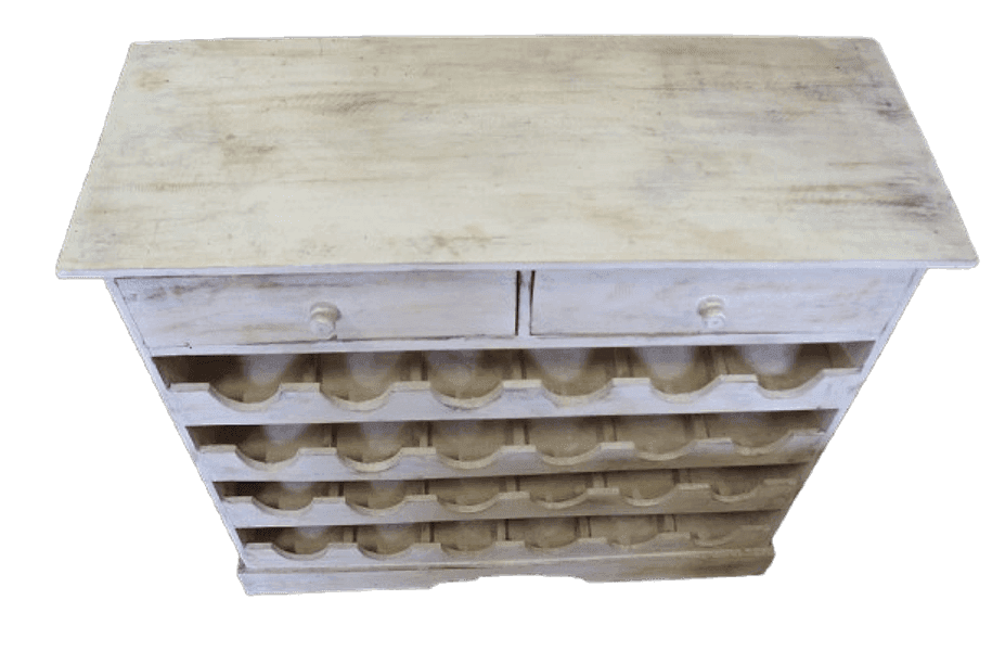 Porta Bottiglie in Legno di Albesia 134x39x125h – Artigianale Indonesia - 4