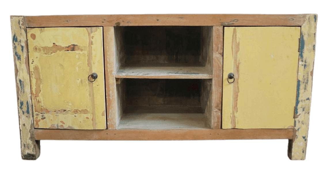Mobile in Legno di Recupero da Imbarcazioni Indonesiane – 119x42x60h – Arredo Unico e Sostenibile - 2
