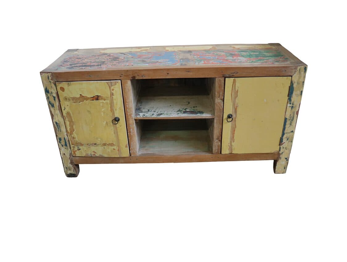 Mobile in Legno di Recupero da Imbarcazioni Indonesiane – 119x42x60h – Arredo Unico e Sostenibile - 3