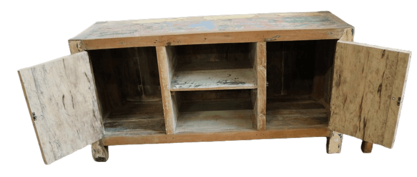 Mobile in Legno di Recupero da Imbarcazioni Indonesiane – 119x42x60h – Arredo Unico e Sostenibile - 5