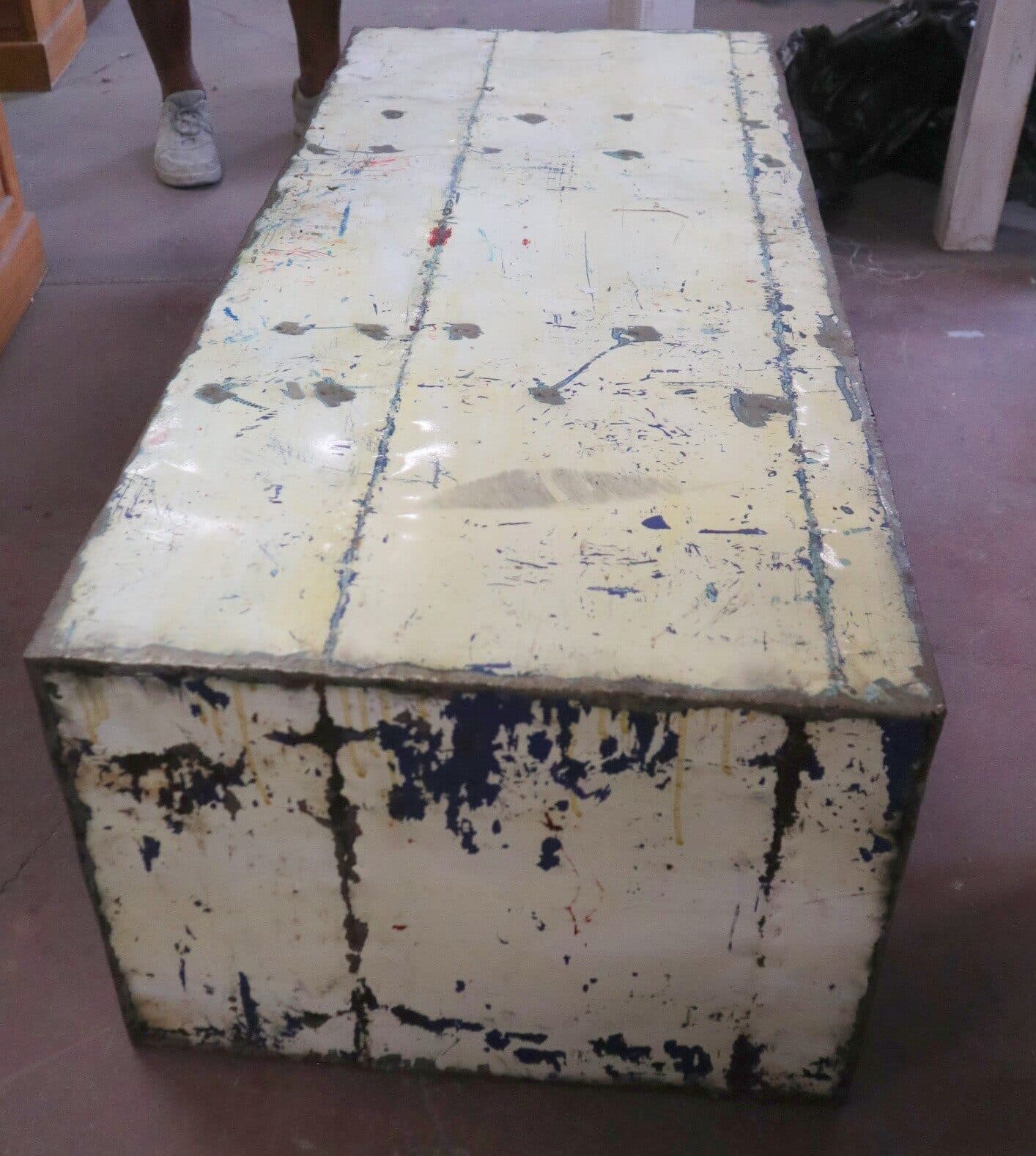 Panca/Tavolo da Fumo in Metallo Vintage – cm 135x50x40h - 12