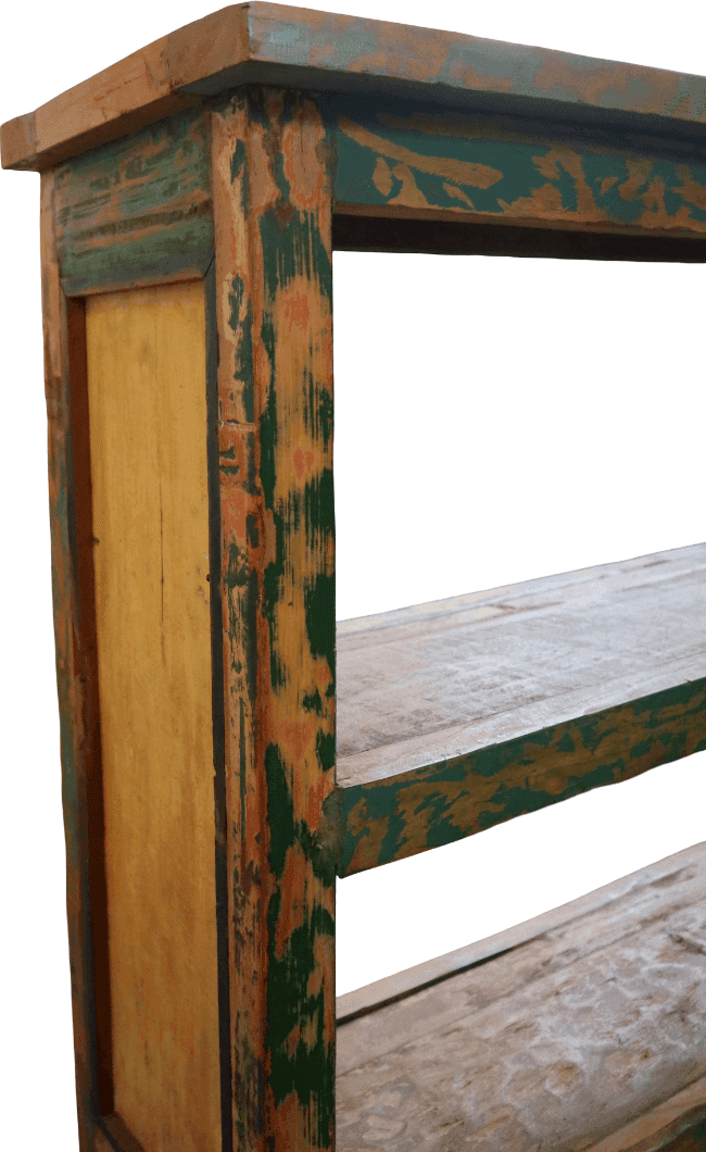 Libreria Artigianale in Legno Recuperato – Bali | Pezzo Unico Vintage Moderno 170h - 5