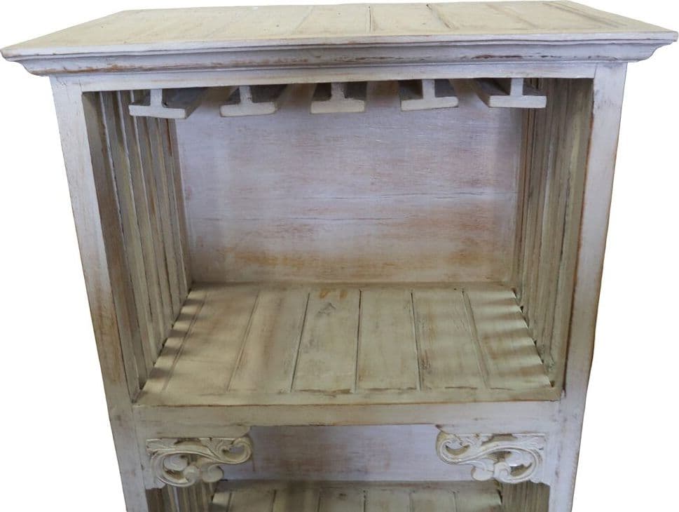 🍷 Porta Bottiglie in Legno di Albizia – Mobile Vetrinetta Rustico Shabby h 150 cm - 4