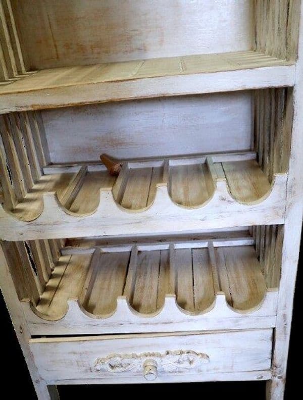 🍷 Porta Bottiglie in Legno di Albizia – Mobile Vetrinetta Rustico Shabby h 150 cm - 6