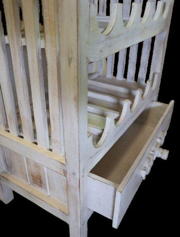 🍷 Porta Bottiglie in Legno di Albizia – Mobile Vetrinetta Rustico Shabby h 150 cm - 8