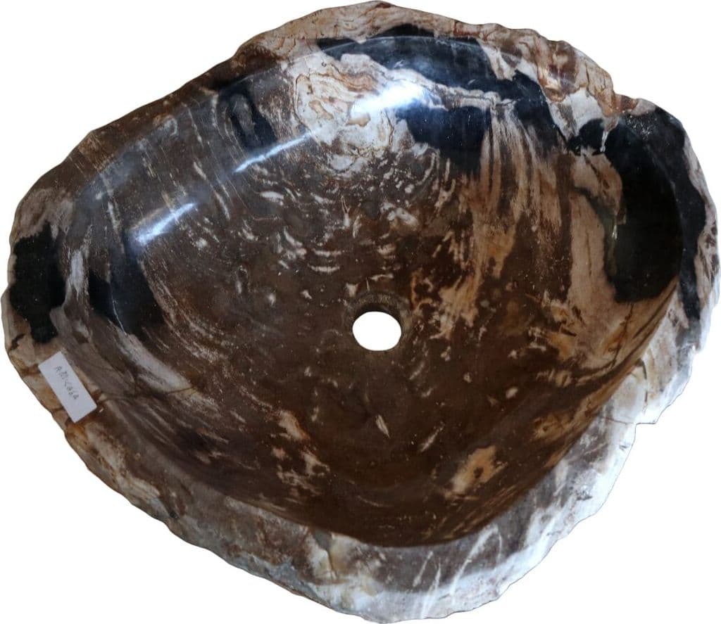 Lavandino in Pietra Fossile Naturale | Legno Fossilizzato 57x50x15 cm | Design Unico dal Fascino Naturale – Amicasaidee - 7
