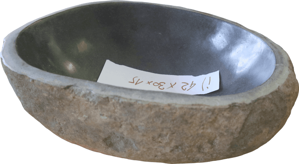 LAVABO IN PIETRA DI FIUME NATURALE – SCAVATO A MANO – 42x30x15 CM Lavandino - 6