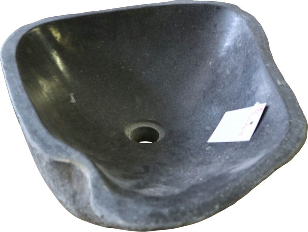 Lavabo in Pietra Naturale Indonesiana 52 cm – Lavandino Artigianale in Pietra di Fiume - 5