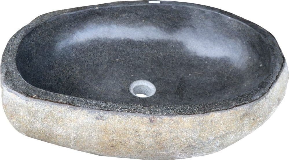 Lavabo in Pietra di Fiume Naturale 61 cm – Design Unico Artigianale per Bagni Moderni - 7