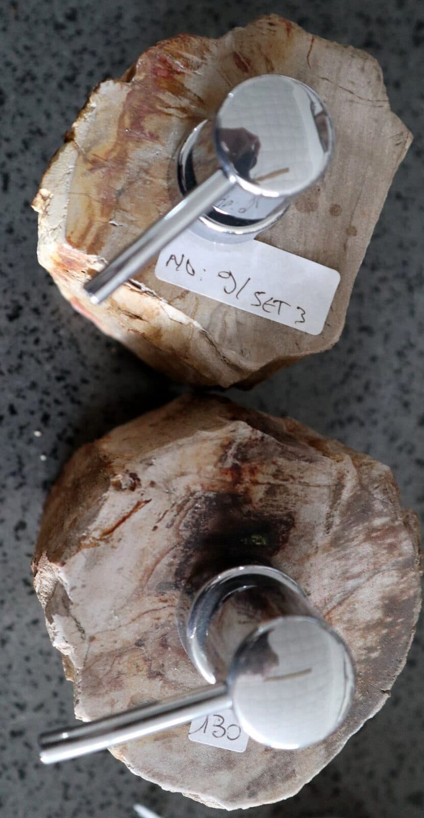 Dispenser in pietra legno fossile fossilizzato cm 10x9x20 arredo bagno accessorio - 6