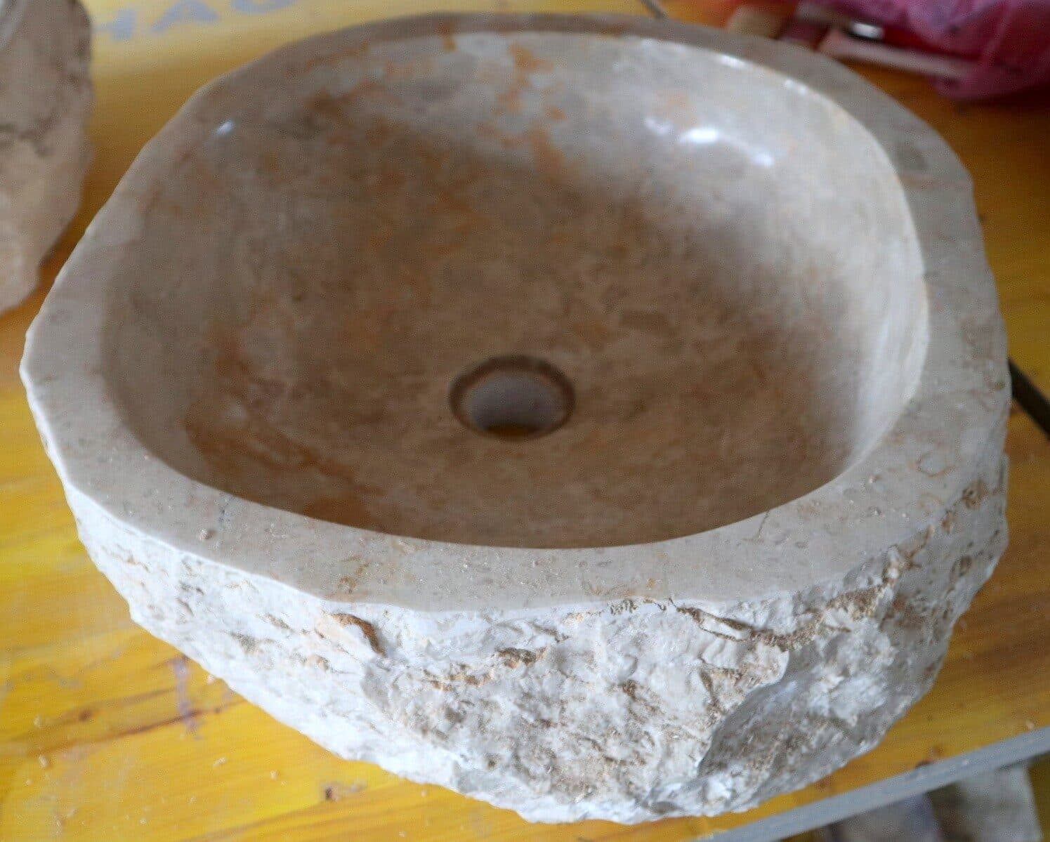 Lavandino in Marmo Naturale 44x42x15 cm – Artigianato Indonesiano - 11