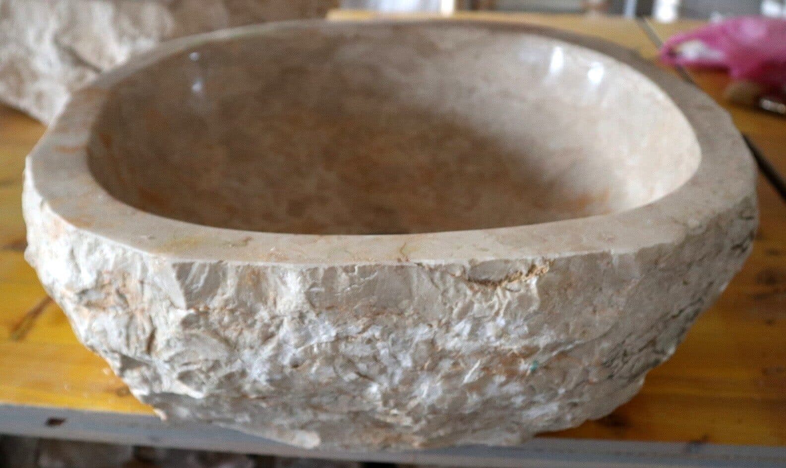 Lavandino in Marmo Naturale 44x42x15 cm – Artigianato Indonesiano - 12