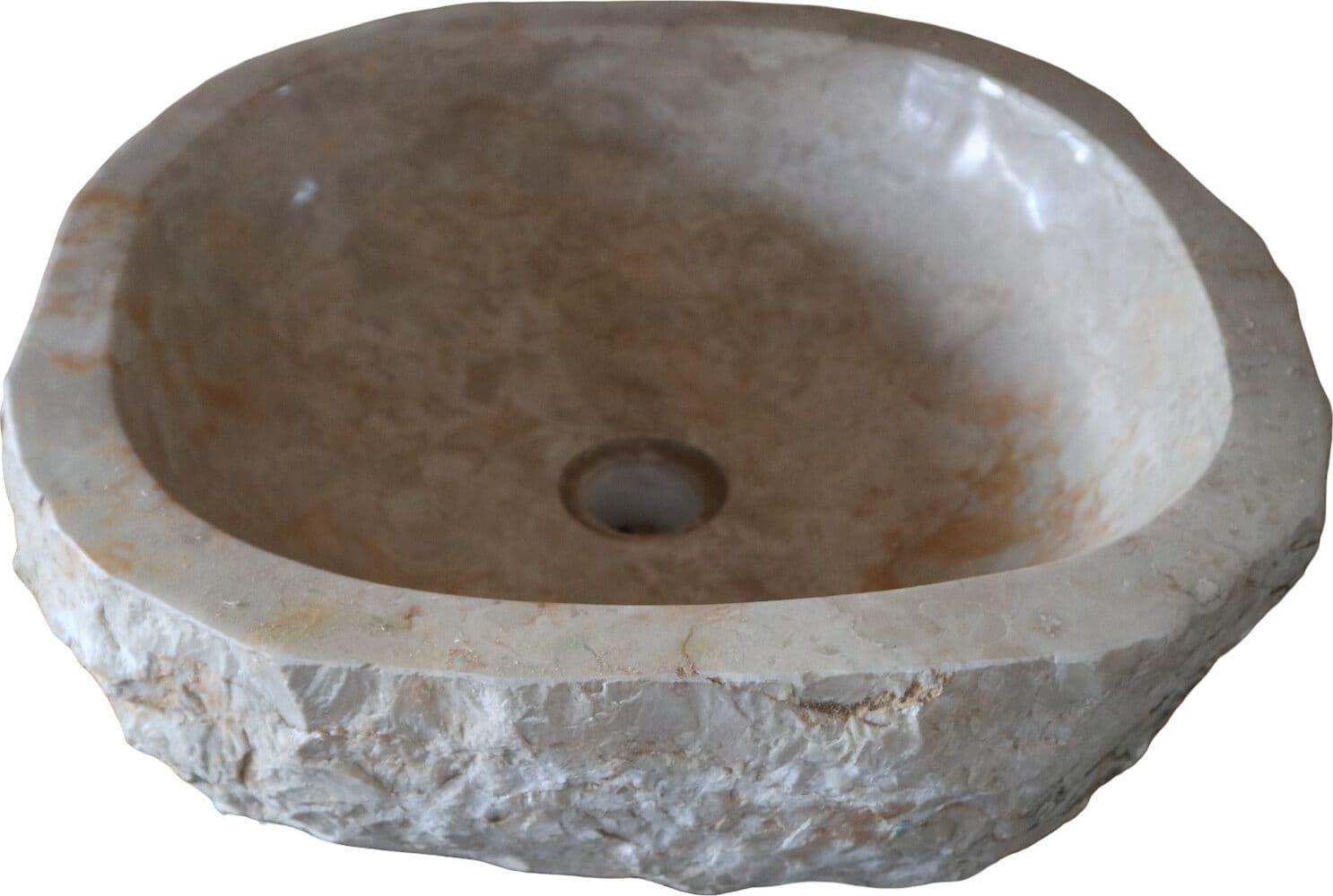 Lavandino in Marmo Naturale 44x42x15 cm – Artigianato Indonesiano - 4