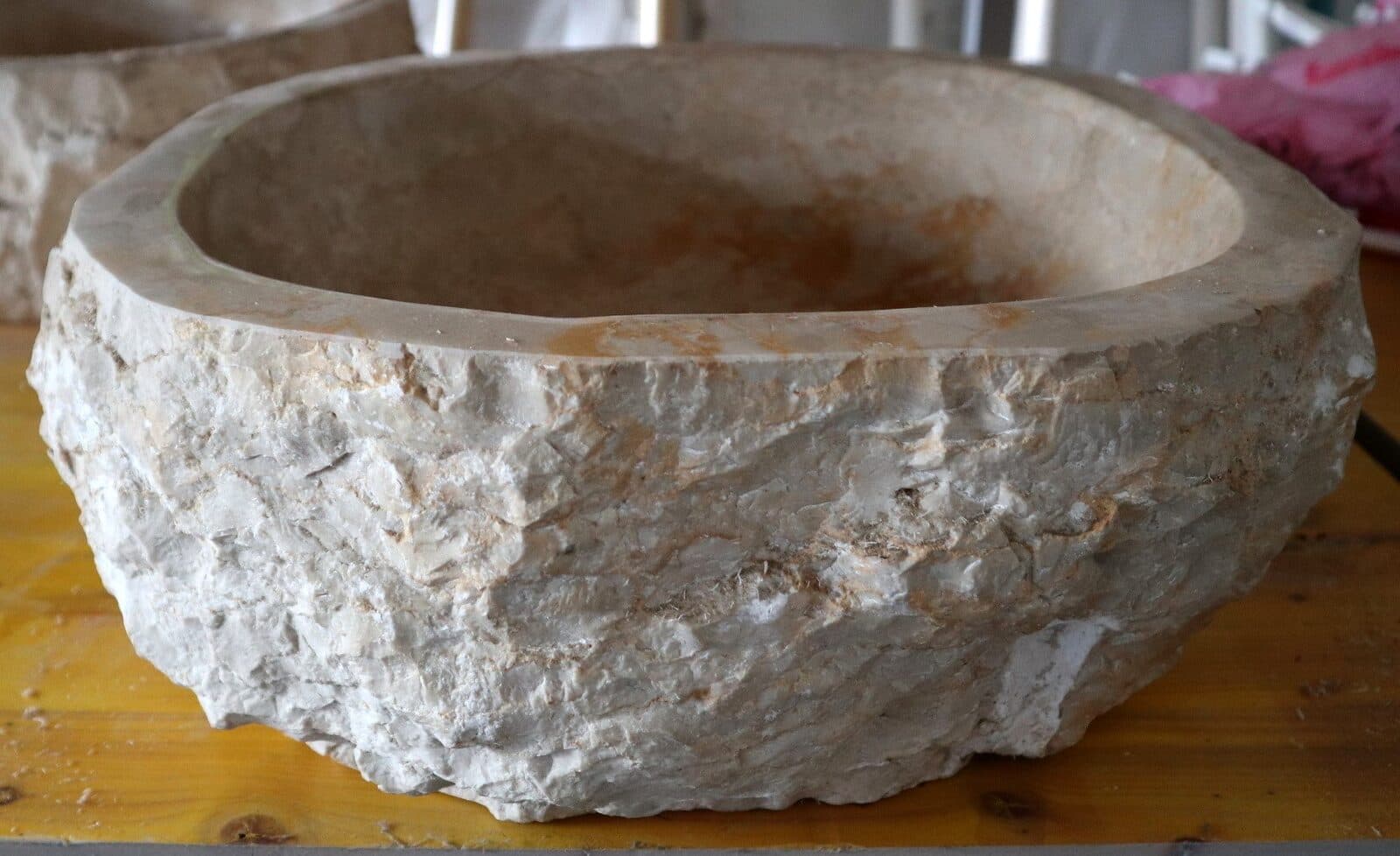 Lavandino in Marmo Naturale 44x42x15 cm – Artigianato Indonesiano - 6
