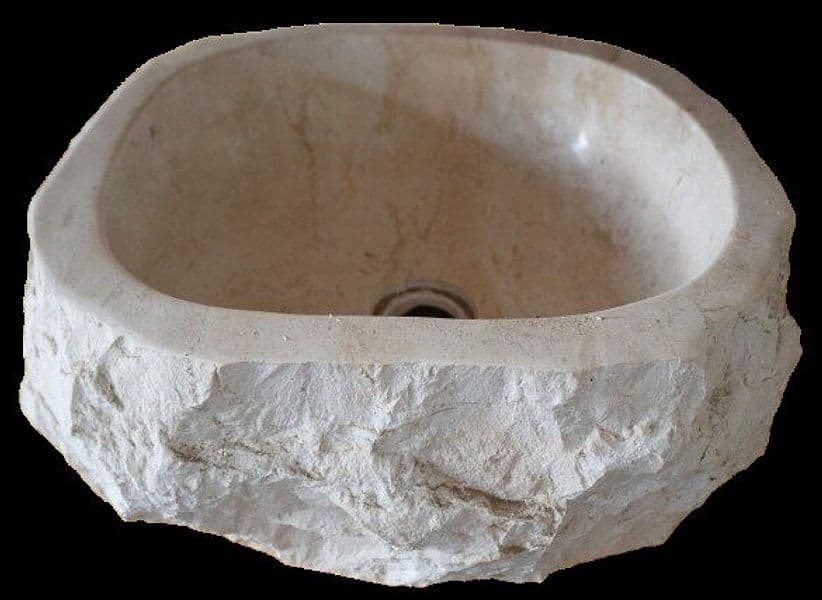 Lavandino in Marmo Naturale 40x39x15 cm – Artigianato Indonesiano - 2