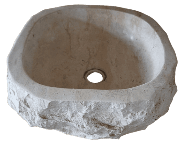 Lavandino in Marmo Naturale 40x39x15 cm – Artigianato Indonesiano - 3