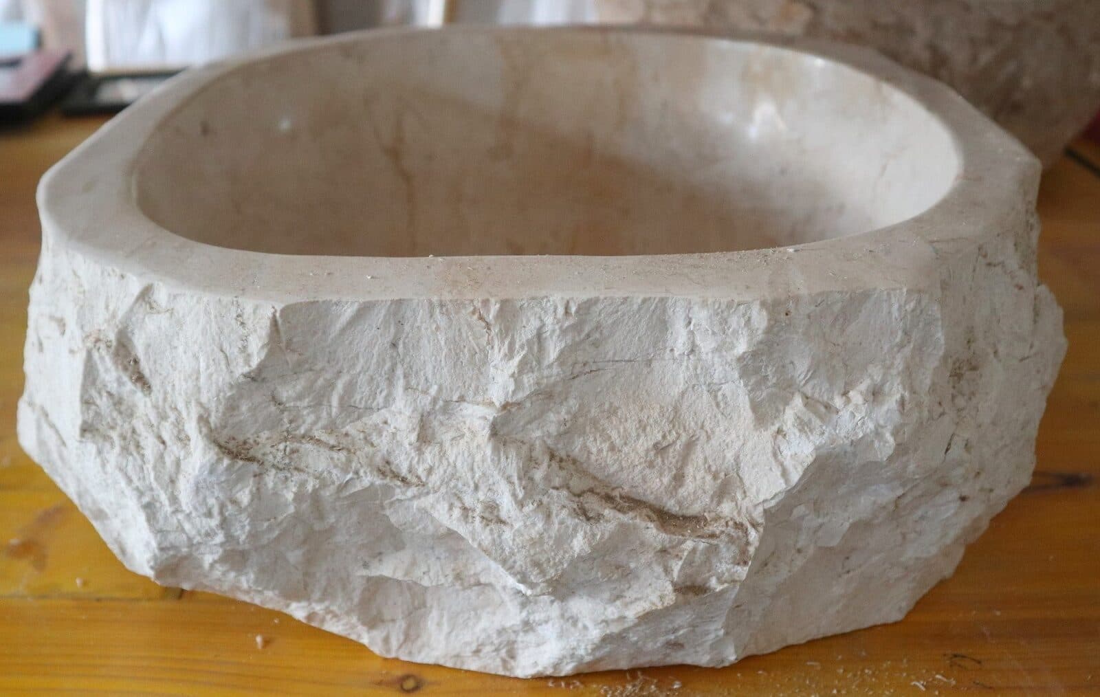 Lavandino in Marmo Naturale 40x39x15 cm – Artigianato Indonesiano - 4