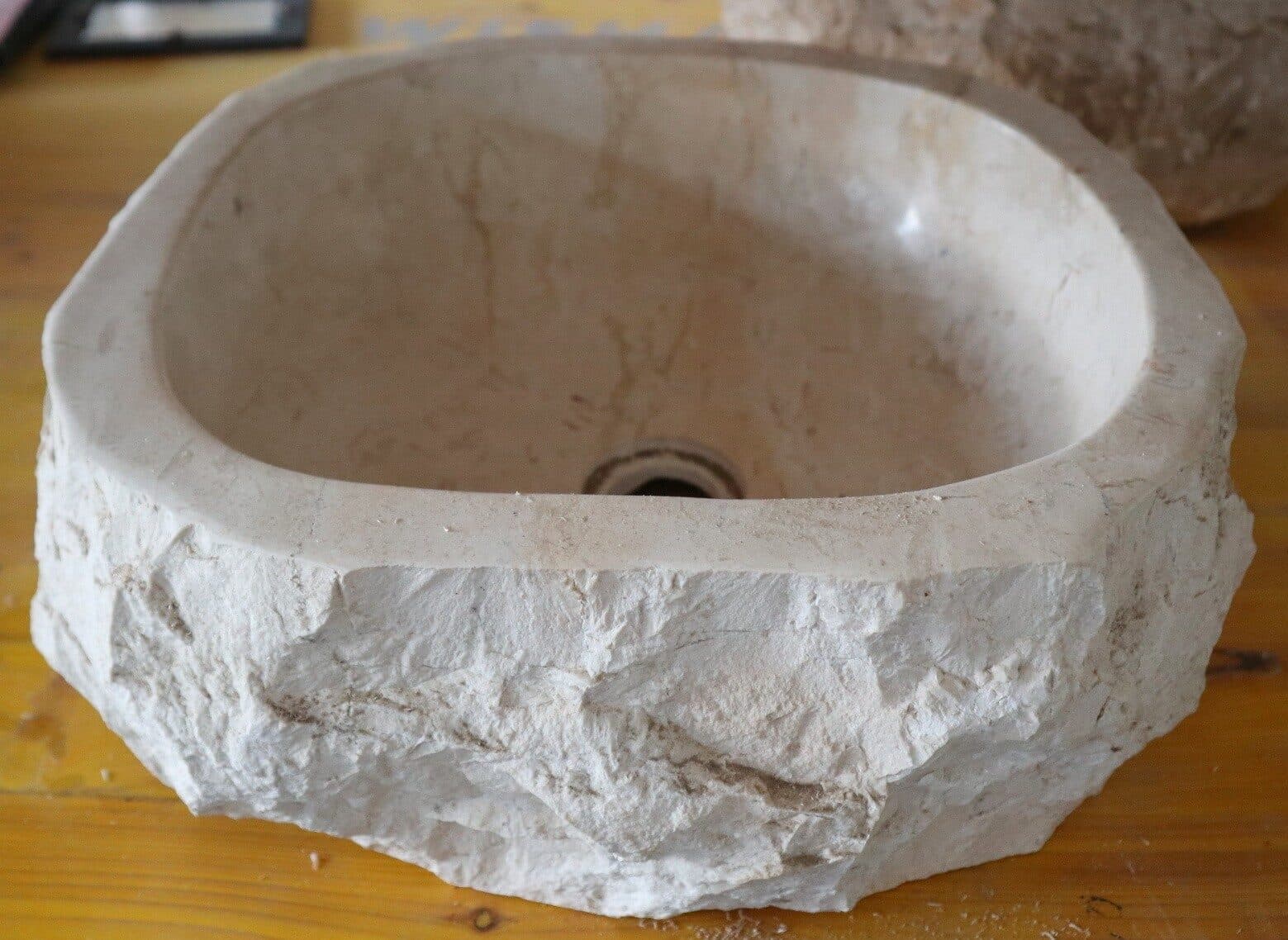 Lavandino in Marmo Naturale 40x39x15 cm – Artigianato Indonesiano - 5