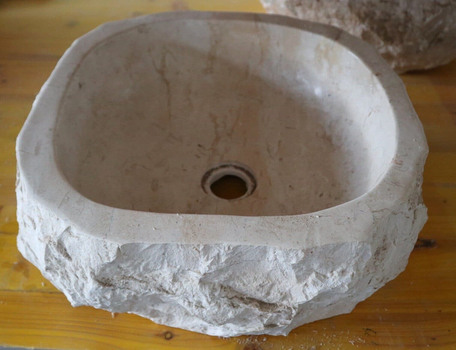 Lavandino in Marmo Naturale 40x39x15 cm – Artigianato Indonesiano - 6