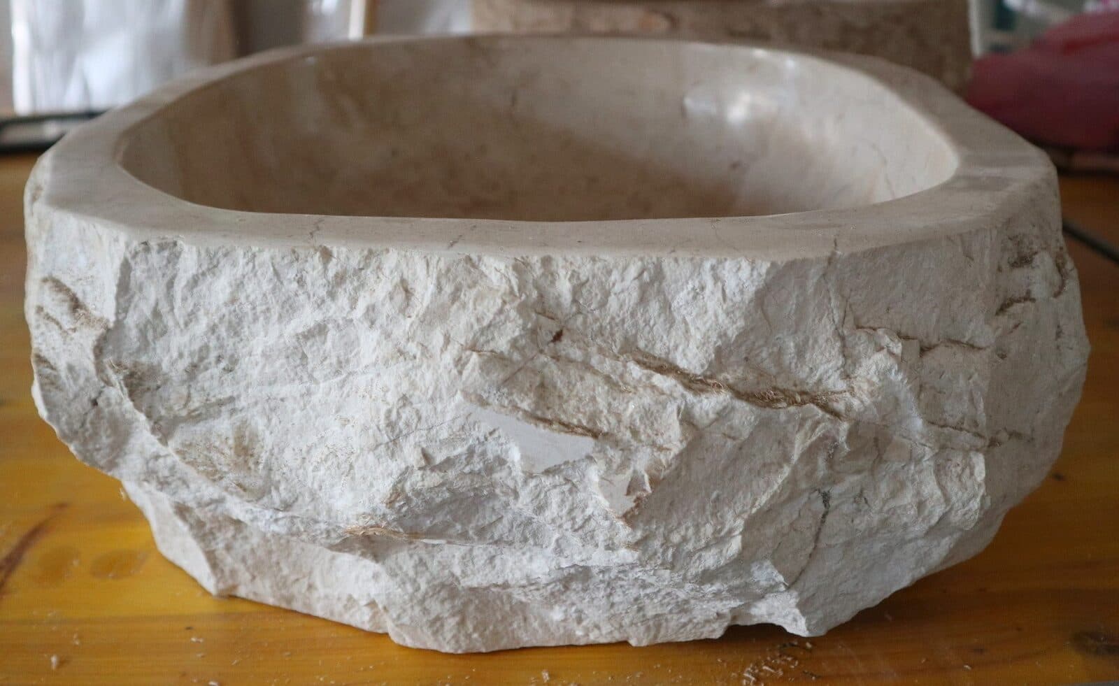Lavandino in Marmo Naturale 40x39x15 cm – Artigianato Indonesiano - 7