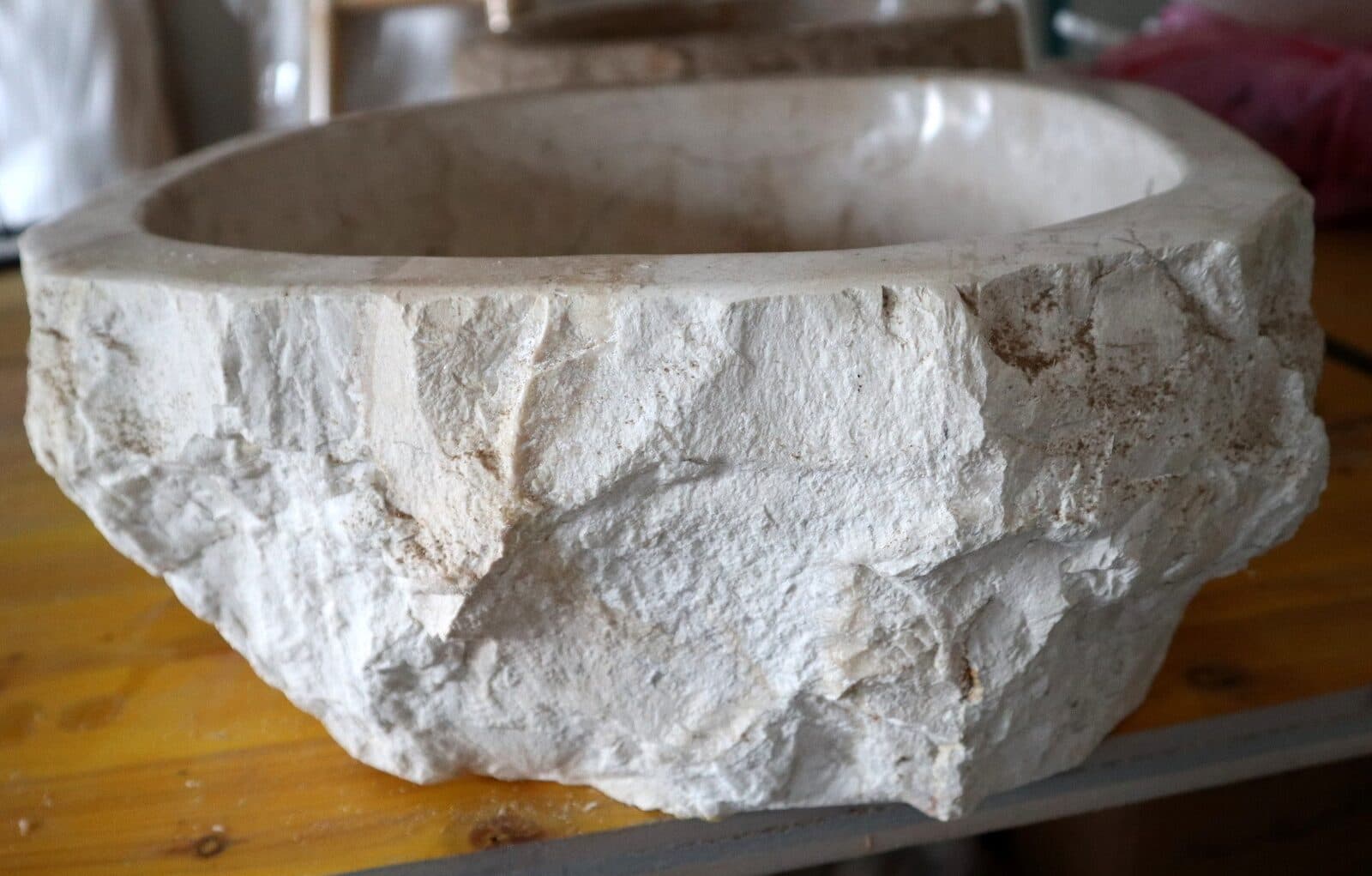 Lavandino in Marmo Naturale 40x39x15 cm – Artigianato Indonesiano - 8