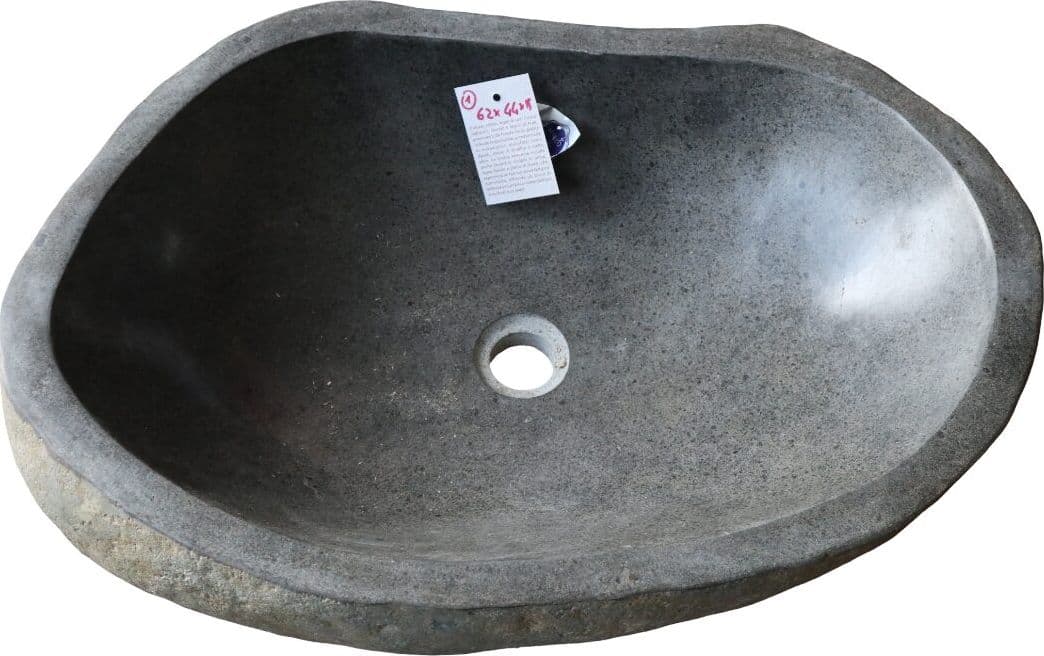 Lavabo in Pietra di Fiume Indonesiana 62x44 cm – Design Naturale Moderno, Fatto a Mano OFFERTA - 9