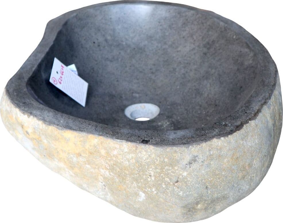 Lavabo in Pietra di Fiume Indonesiana 62x44 cm – Design Naturale Moderno, Fatto a Mano OFFERTA - 10