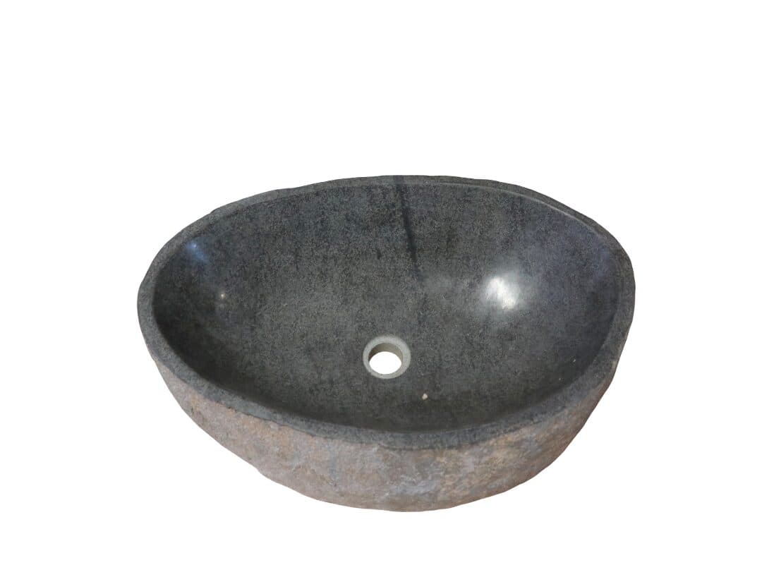 Lavabo in pietra naturale artigianale 59x39x15 cm – Design moderno - 4
