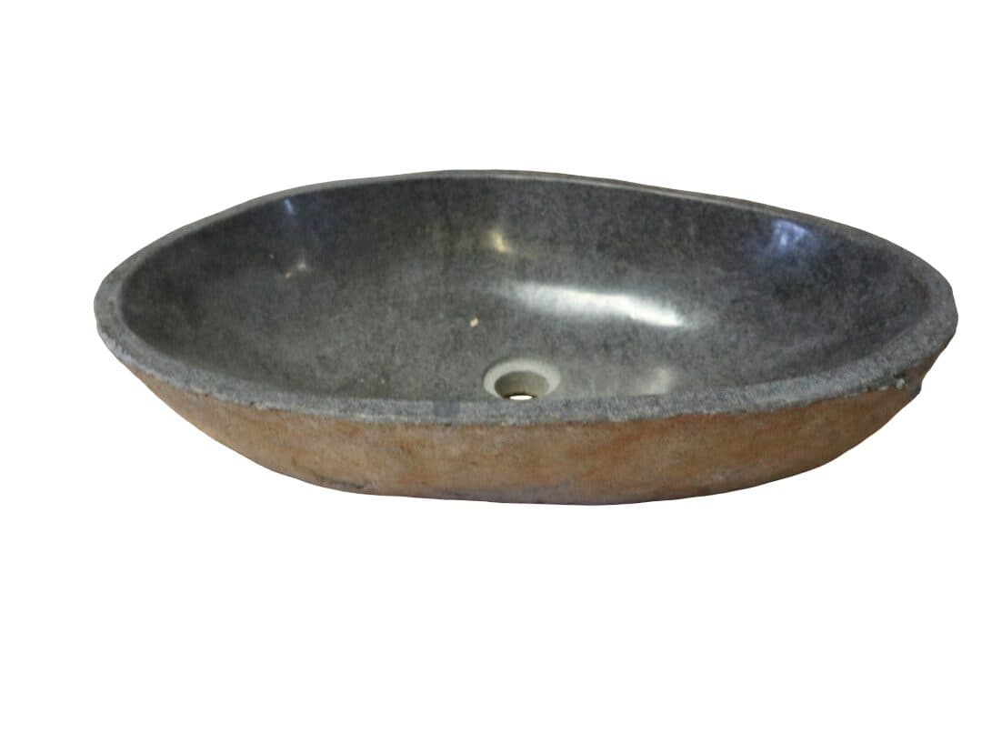 Lavabo in pietra naturale artigianale 59x39x15 cm – Design moderno - 7