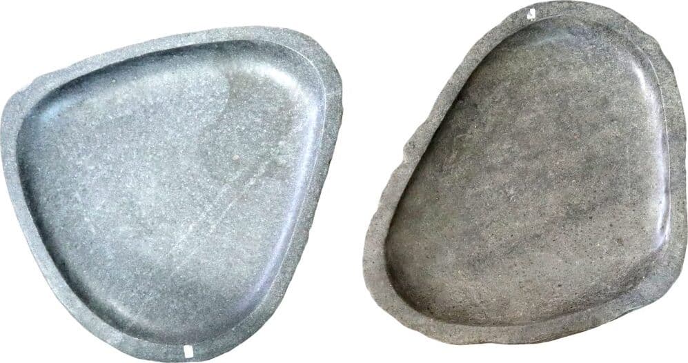 Vassoio in Pietra di Fiume Naturale 40/50 cm – Piatto Bagno Artigianale in Sasso Indonesiano - 5