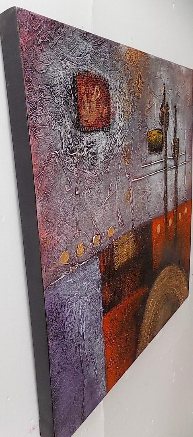 quadro in acrilico realizzato a mano molto materico cm 80x80 industrial style dipinto 1 - 7