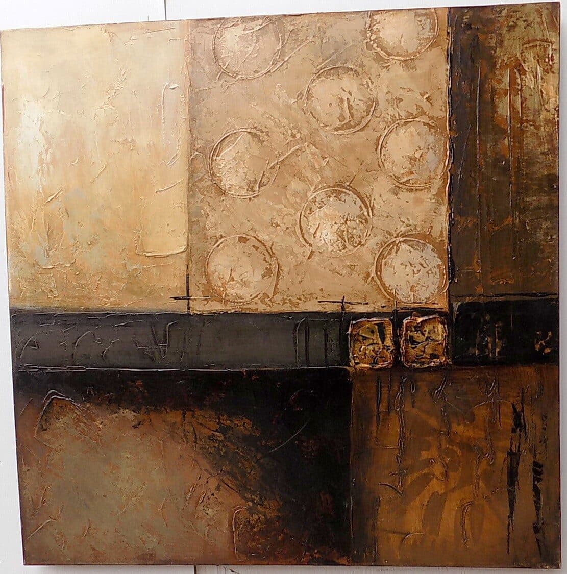 quadro in acrilico realizzato a mano molto materico cm 80x80 industrial style dipinto 4 - 2