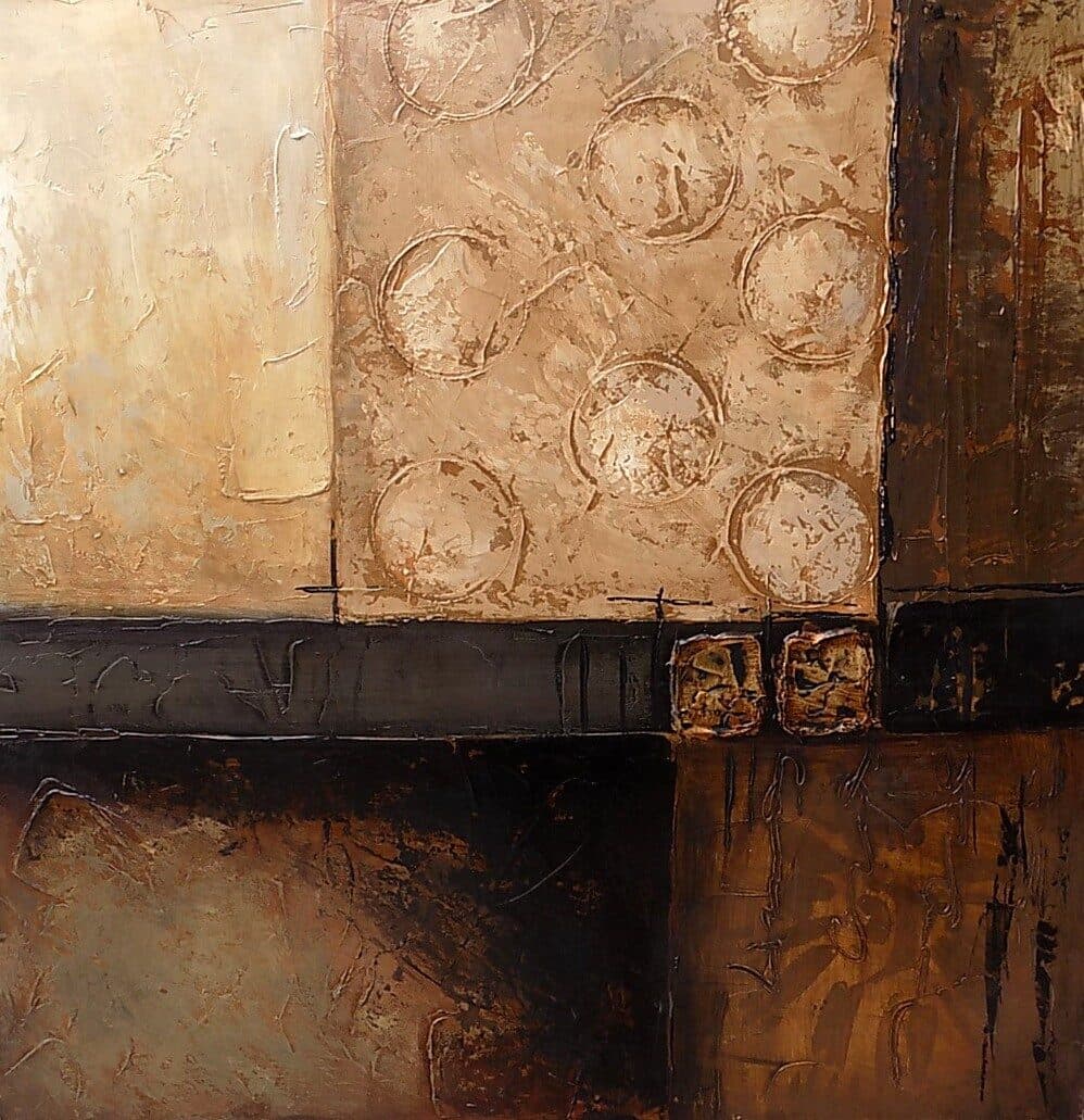 quadro in acrilico realizzato a mano molto materico cm 80x80 industrial style dipinto 4 - 5