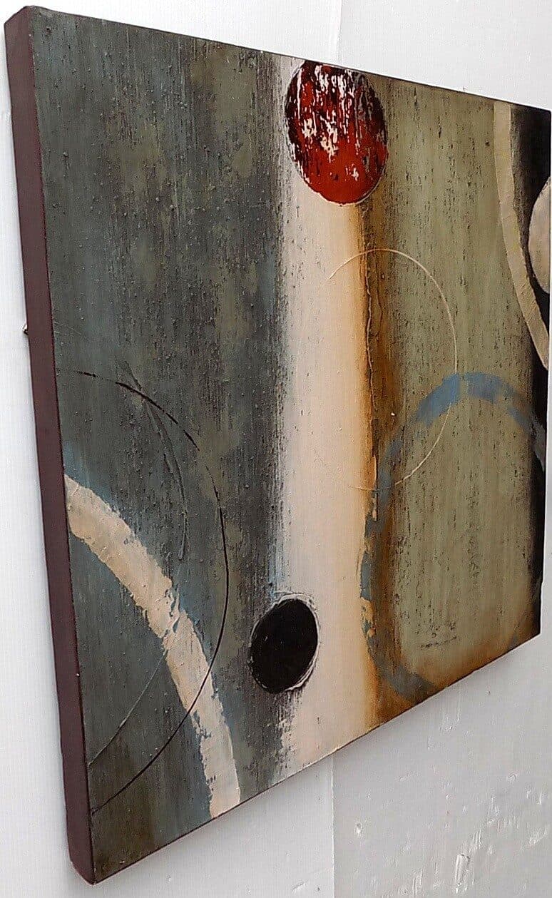 Quadro a olio realizzato a mano molto materico cm 60x60 industrial style dipinto 1 - 4