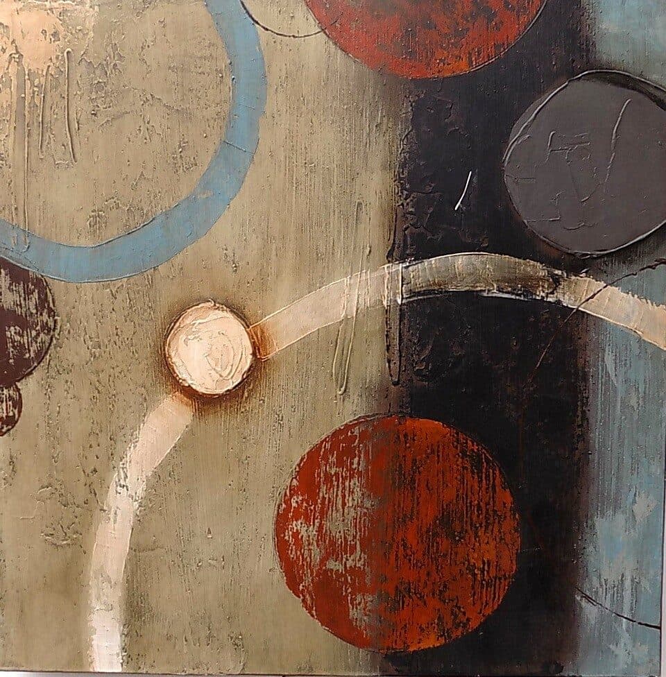 Quadro a olio realizzato a mano molto materico cm 60x60 industrial style dipinto 2