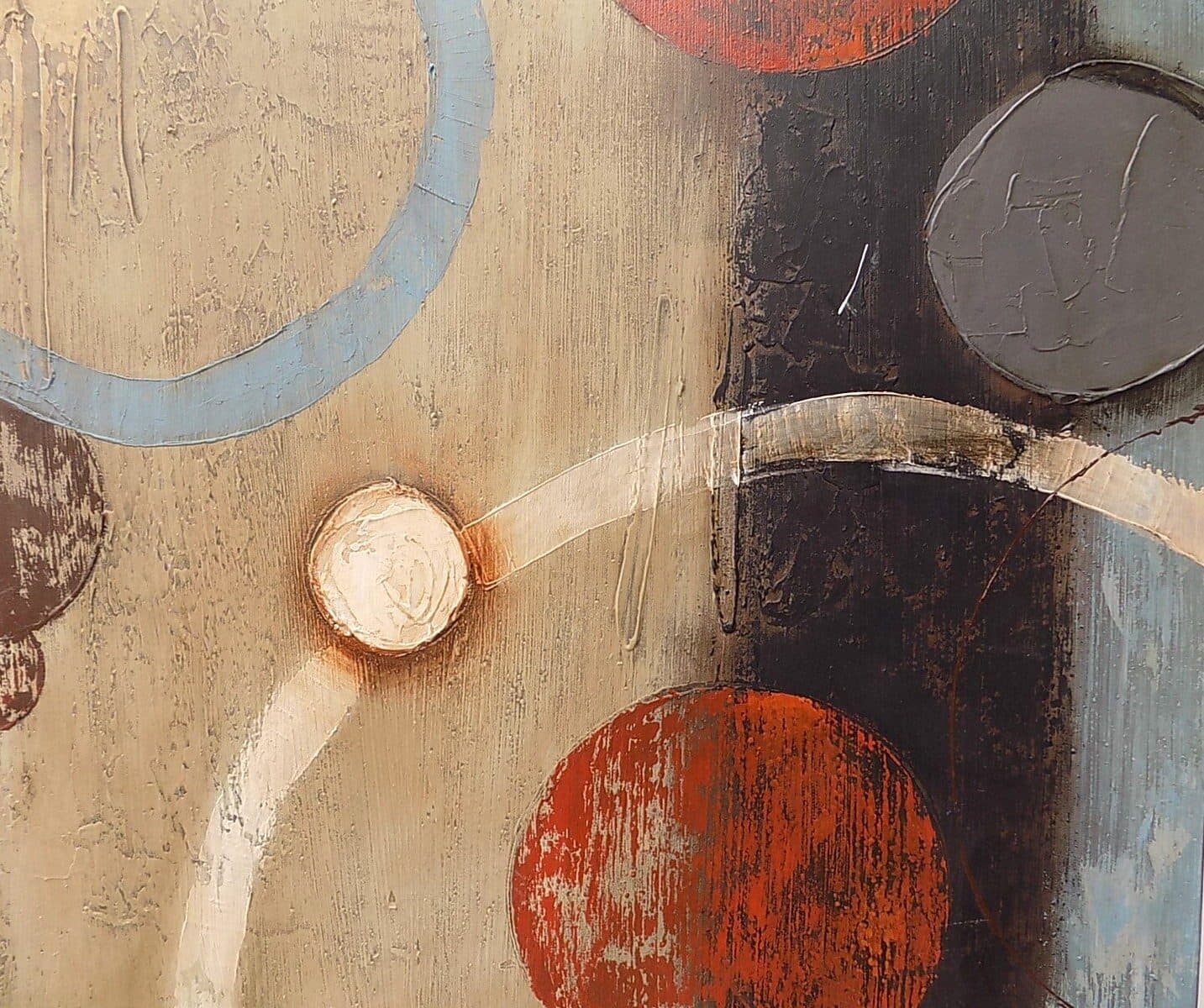 Quadro a olio realizzato a mano molto materico cm 60x60 industrial style dipinto 2 - 3