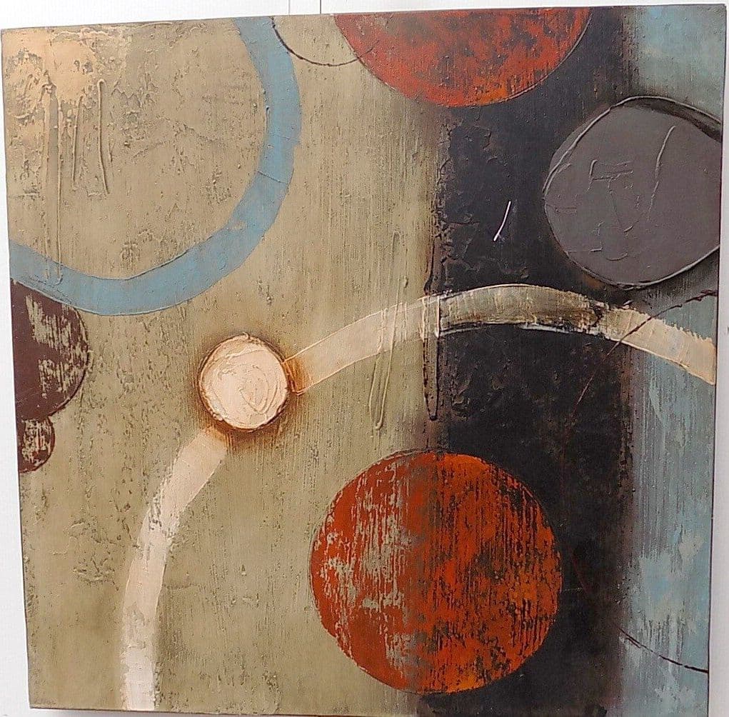 Quadro a olio realizzato a mano molto materico cm 60x60 industrial style dipinto 2 - 6