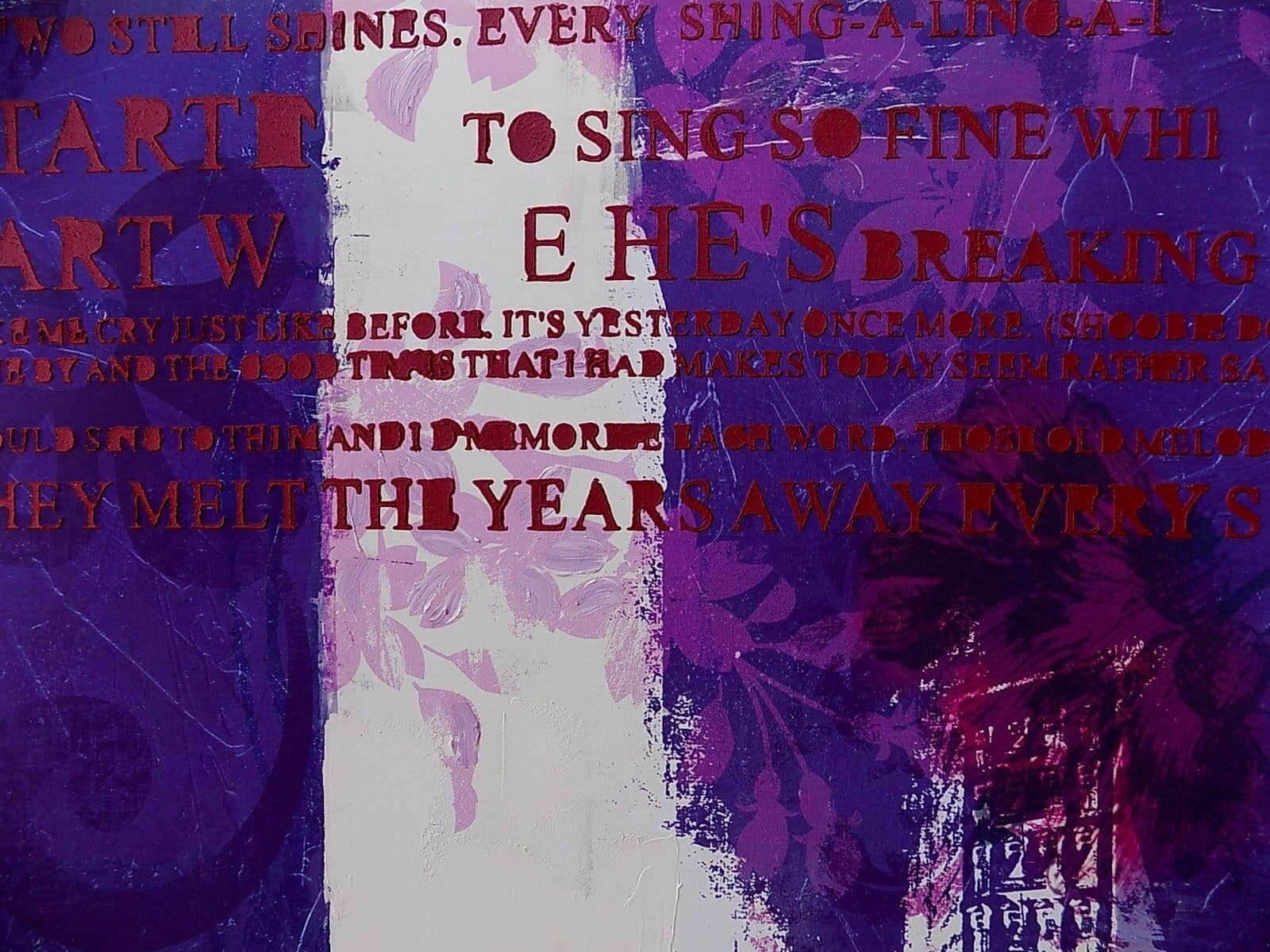 Quadro floreale rose viola purple ad olio cm 100x100 dipinto 1 - 4