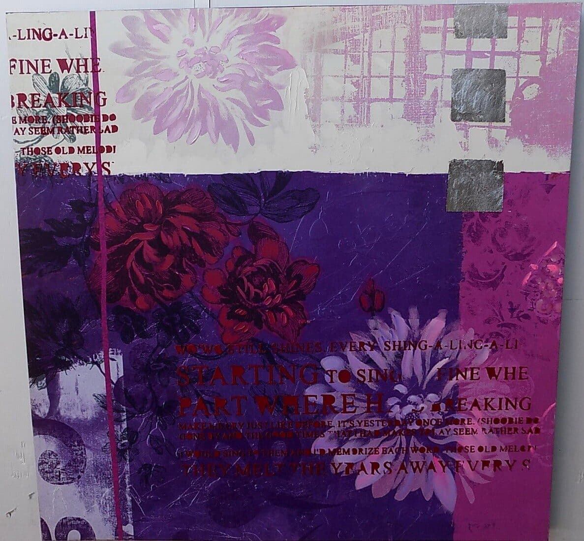 Quadro floreale rose viola purple ad olio cm 100x100 dipinto 2 - 2