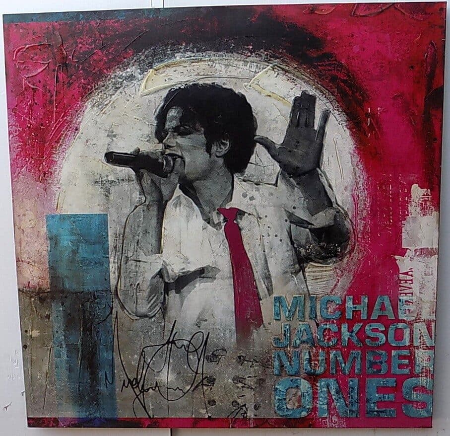 Quadro Michael Jackson il re del pop ad olio cm 100x100 dipinto 1 artisti musica - 2