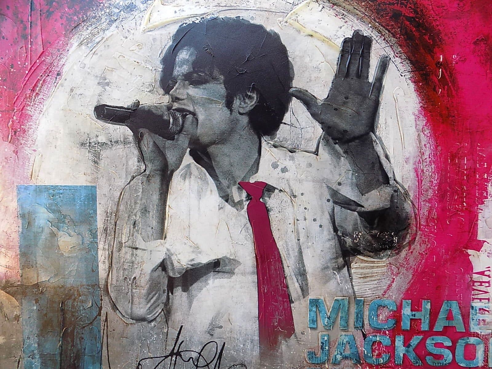 Quadro Michael Jackson il re del pop ad olio cm 100x100 dipinto 1 artisti musica - 5