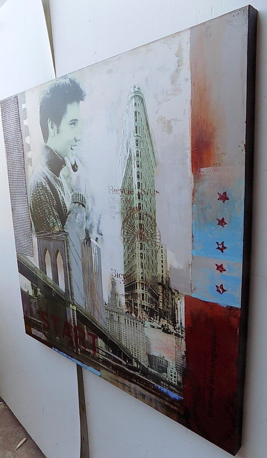 Quadro Elvis Presley il re del rock ad olio cm 100x100 dipinto 1 artisti musica - 6